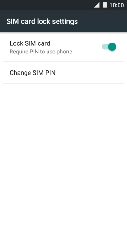 Press Lock SIM card to turn the function on or off.