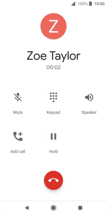 Press the end call icon.