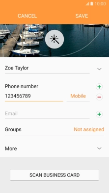 Press the field next to the phone number.