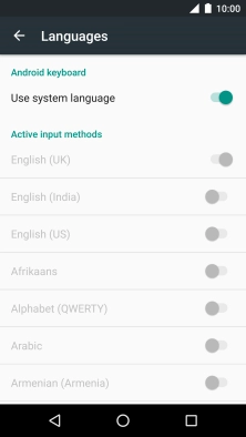 Press Use system language to turn it off.