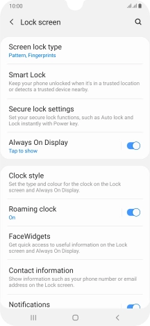 Press Screen lock type and key in the current phone lock code.
