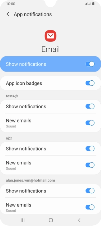 Press the indicator next to 