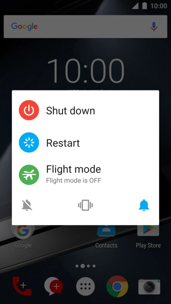 Press the silent mode icon to turn on silent mode.