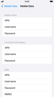 Press APN and key in live.vodafone.com.