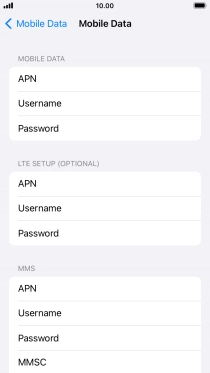 Press APN and key in live.vodafone.com.