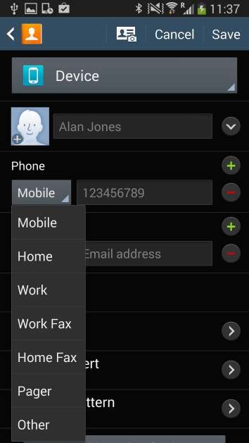 Press the required number type.