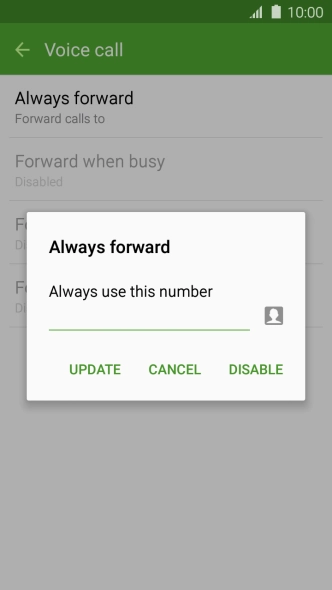 Press DISABLE.