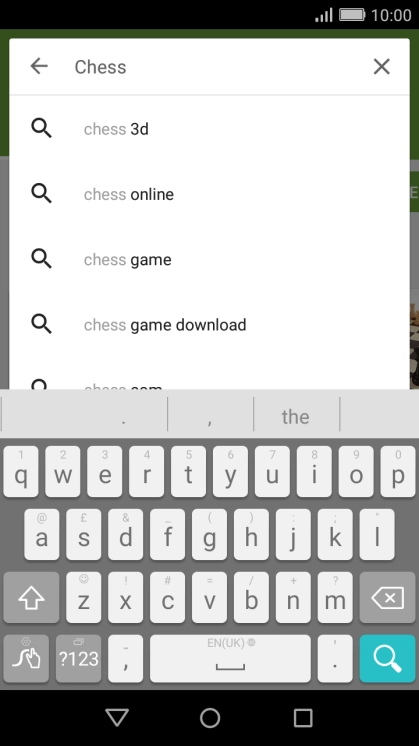 Key in the name or subject of the required app and press the search icon.