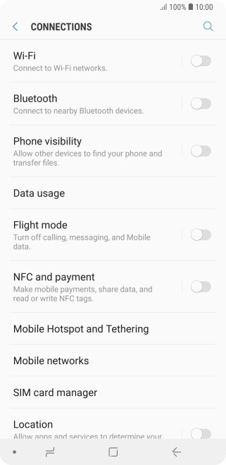 Press Mobile Hotspot and Tethering.