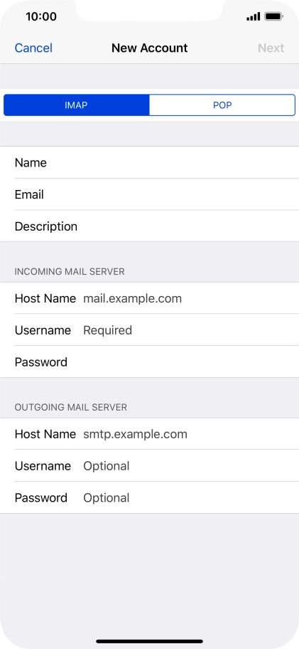 Press IMAP.