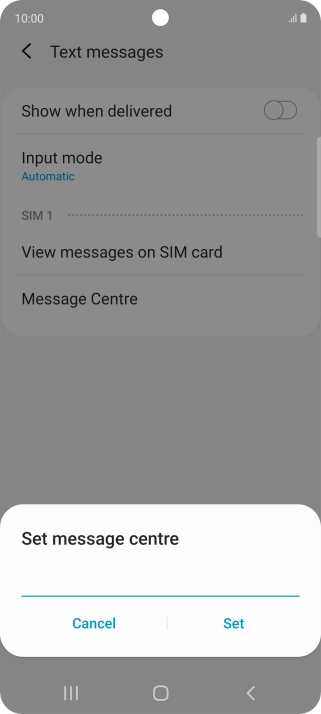 Key in +35387699989 and press Set.