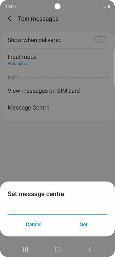 Key in +35387699989 and press Set.