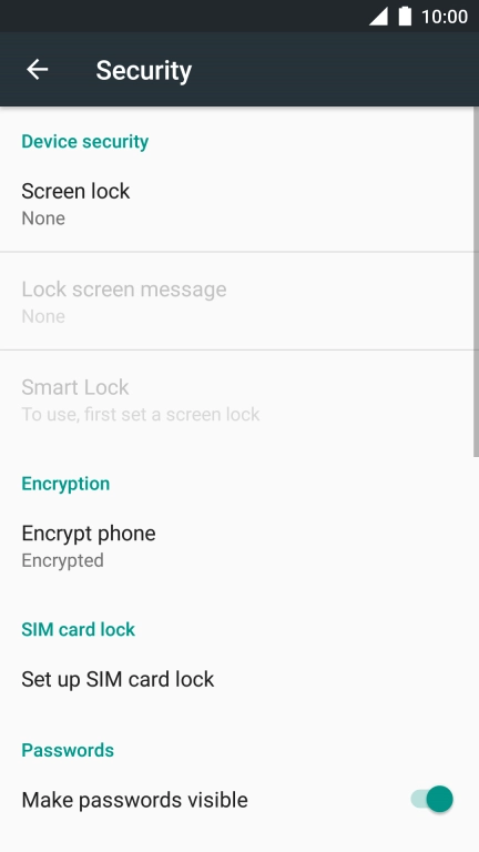 Press Set up SIM card lock.