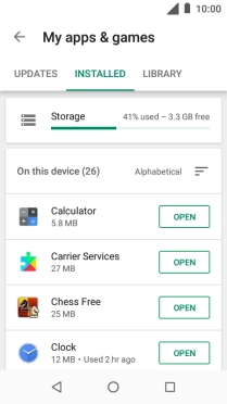 Press the required app.