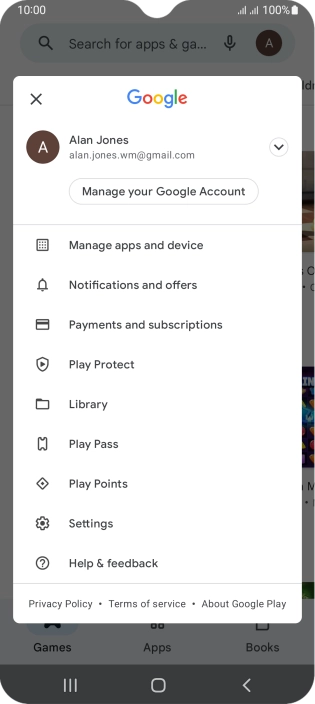 Press Manage apps and device.
