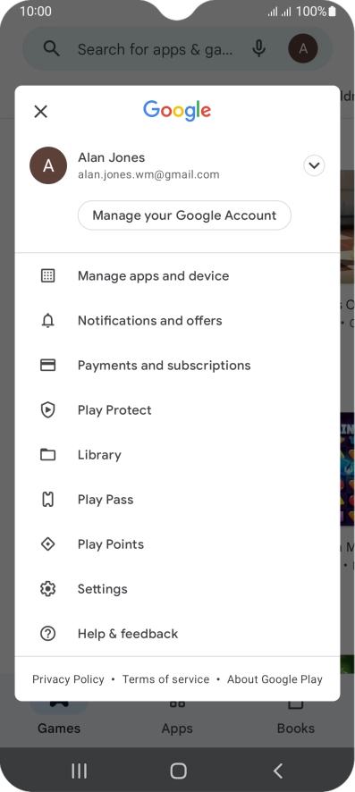 Press Manage apps and device.