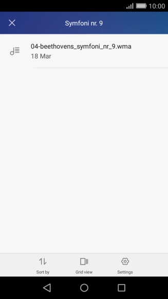Press the required audio file.