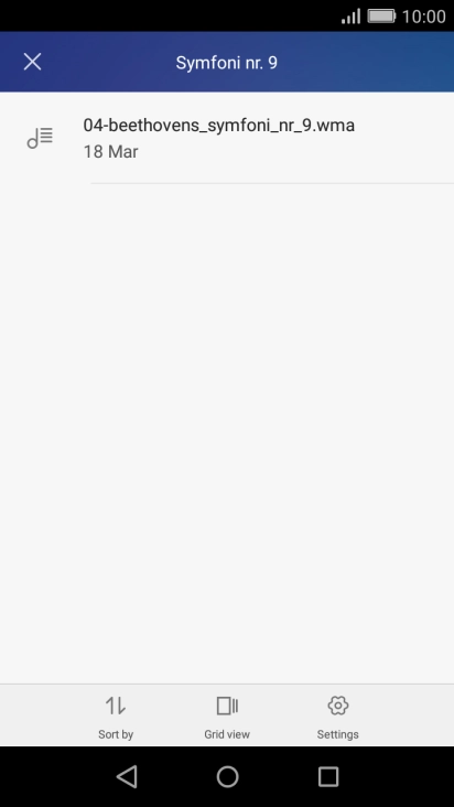 Press the required audio file.