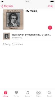 Hard press and hold the required audio file until a pop-up menu is displayed.