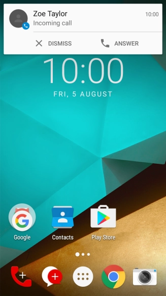 If the screen lock is turned off, press ANSWER.