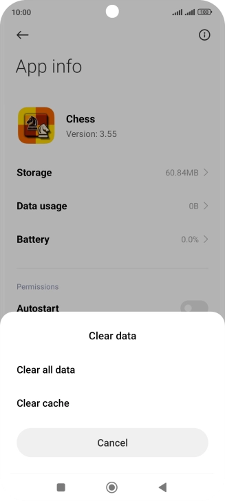Press Clear cache.