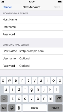Press Host Name and key in mail.vodafone.ie.