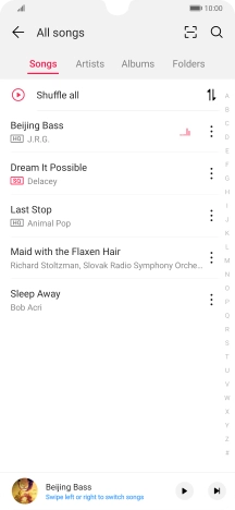 Press the required category and go to the required audio file.