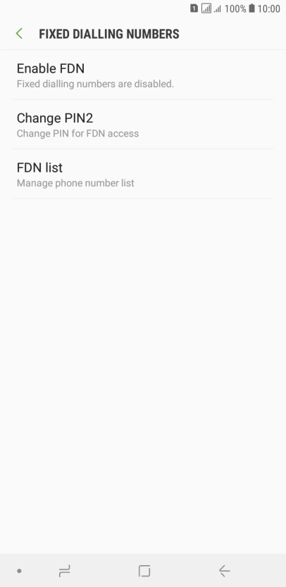 Press Enable FDN.