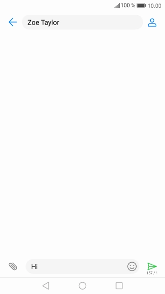 Press the send icon when you've finished your text message.