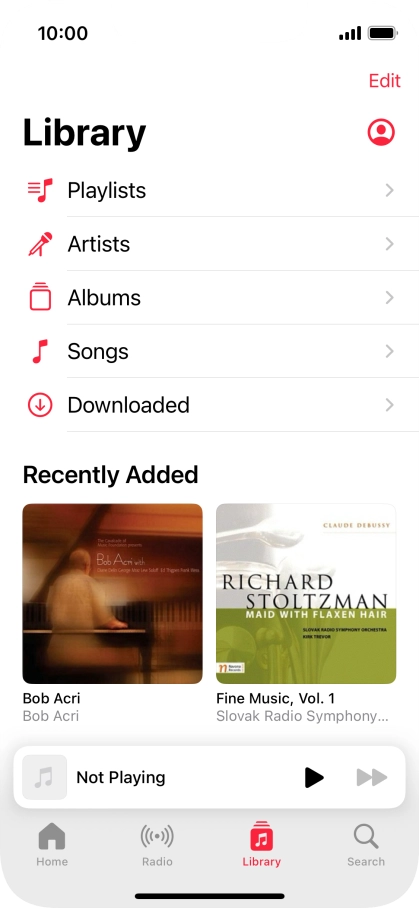 Press Playlists.