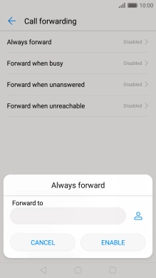 Key in (prefix) 5 (your phone number) and press ENABLE.