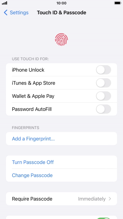 Press Turn Passcode Off and key in the phone lock code.