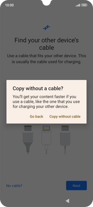 Press Copy without cable.