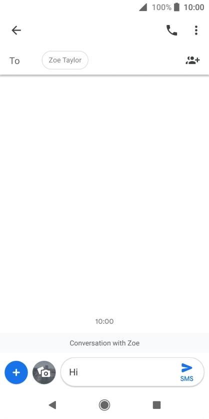 Press the send icon when you've finished your text message.