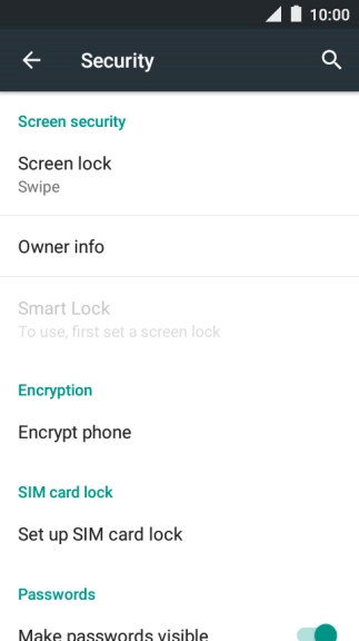 Press Set up SIM card lock.