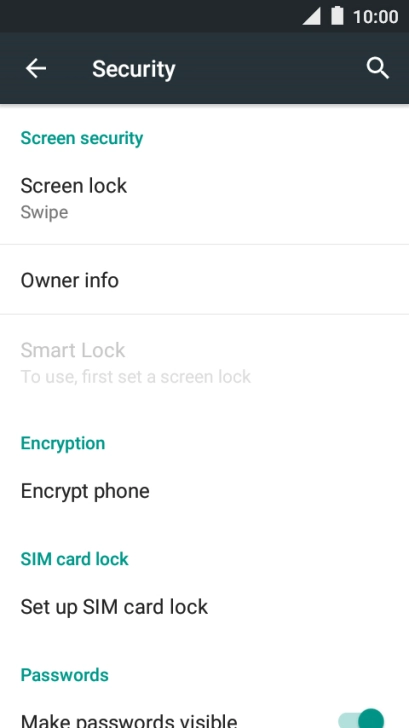 Press Set up SIM card lock.
