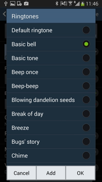 Once you've found a ring tone you like, press .