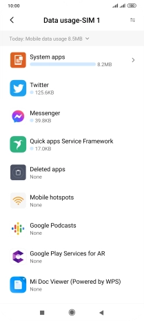 Press the drop down list.