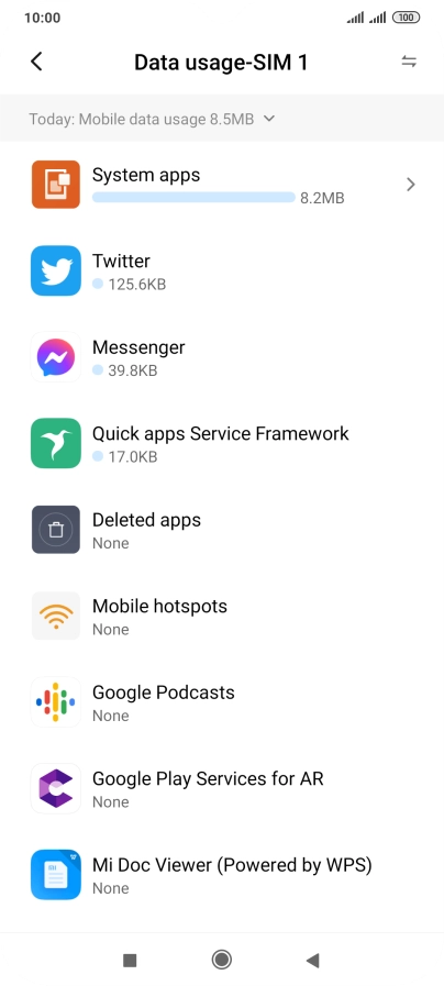 Press the drop down list.