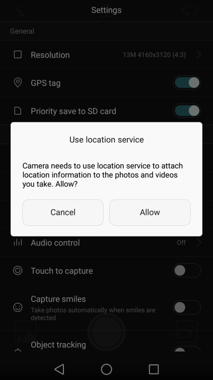 If you turn on the function, press Allow.