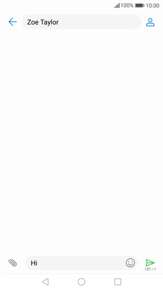 Press the send icon when you've finished your text message.