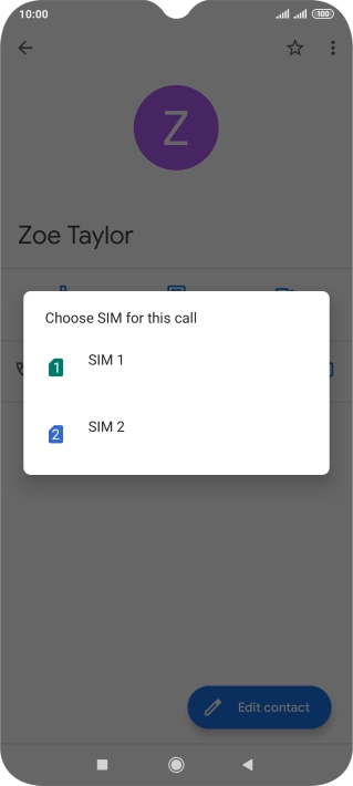Press the required SIM.