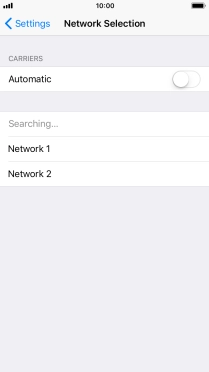 If you turn off the function, press the required network.