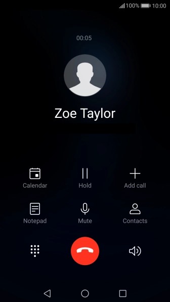 Press the end call icon.