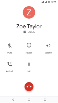 Press the end call icon.