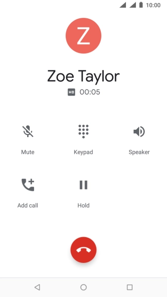 Press the end call icon.