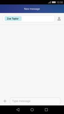 Press the text input field and write the text for your text message.