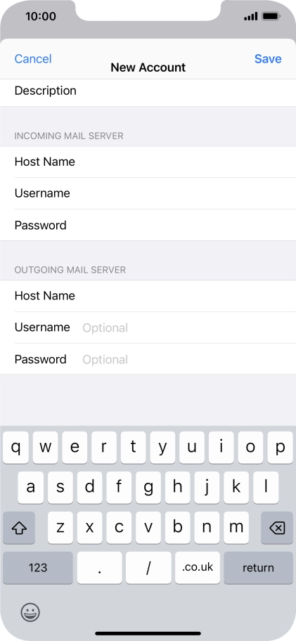 Press Save. Your email account has now been set up. To select more settings for incoming and outgoing server, proceed with the following steps.