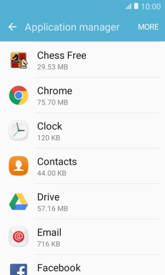 Press the required app.