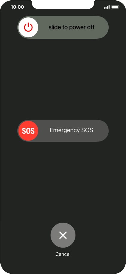 Press and drag the power off icon right.